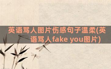 英语骂人图片伤感句子温柔(英语骂人fake you图片)